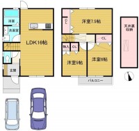 向日市、伏見区、南区の不動産なら<br>センチュリー21ユニバーサルホームサービス向日町店へ！ オール電化住宅！太陽光発電３．４９ｋｗ＆蓄電池搭載！
室内大変丁寧にお使いです！カーポート２台分付きの駐車場！
小学校まで徒歩４分でお子様も安心！