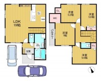 向日市、伏見区、南区の不動産なら<br>センチュリー21ユニバーサルホームサービス向日町店へ！ ２０２６年７月完成予定の新築戸建！
ＬＤＫ約１９帖！収納スペースも充実！
ついていて嬉しい設備も充実！駐車２台可の４ＬＤＫ！