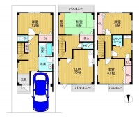向日市、伏見区、南区の不動産なら<br>センチュリー21ユニバーサルホームサービス向日町店へ！ 全居室収納付きの５ＬＤＫ中古戸建！全面改装歴有！
３面バルコニー付き！南面にバルコニーのため、陽当たり・通風良好♪
前面道路約６メートルと駐車もラクラク！
