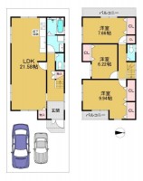 向日市、伏見区、南区の不動産なら<br>センチュリー21ユニバーサルホームサービス向日町店へ！ 平成２９年９月築の築浅戸建て！
駐車２台可！カーポート有り！
リビング広々２１．５８帖♪全居室６帖以上の３ＬＤＫ！