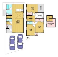 向日市、伏見区、南区の不動産なら<br>センチュリー21ユニバーサルホームサービス向日町店へ！ ＪＲ向日町駅まで徒歩１１分！限定２区画の分譲地！
前道広々７．６ｍ！
２０帖のＬＤＫ、全居室６帖以上で駐車も２台可能！